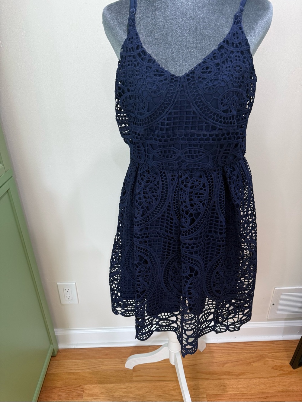 Rebellion Navy Lace-Trim Sundress